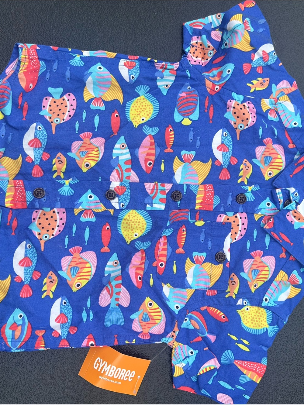 Gymboree Blue Tropical Fish Button-Up Shirt